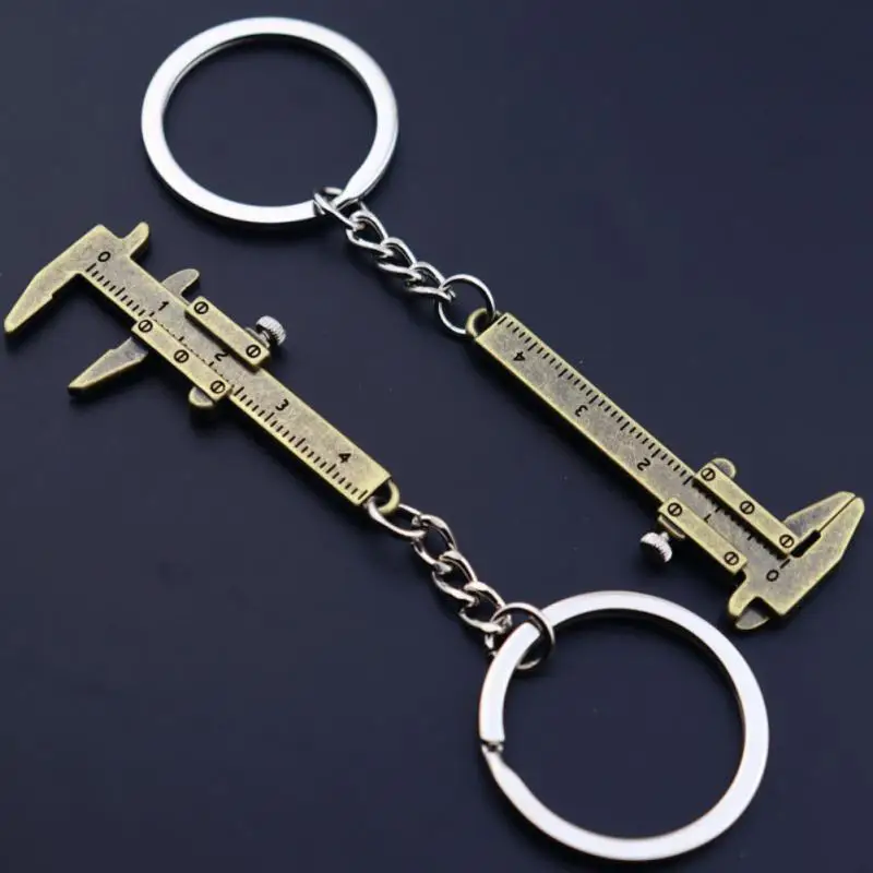 Mini Caliper Key Chain Alloy Real Vernier Caliper Keyring Portable Rulers Calipers Keychain Small Measuring Gauging Tools 0-40mm