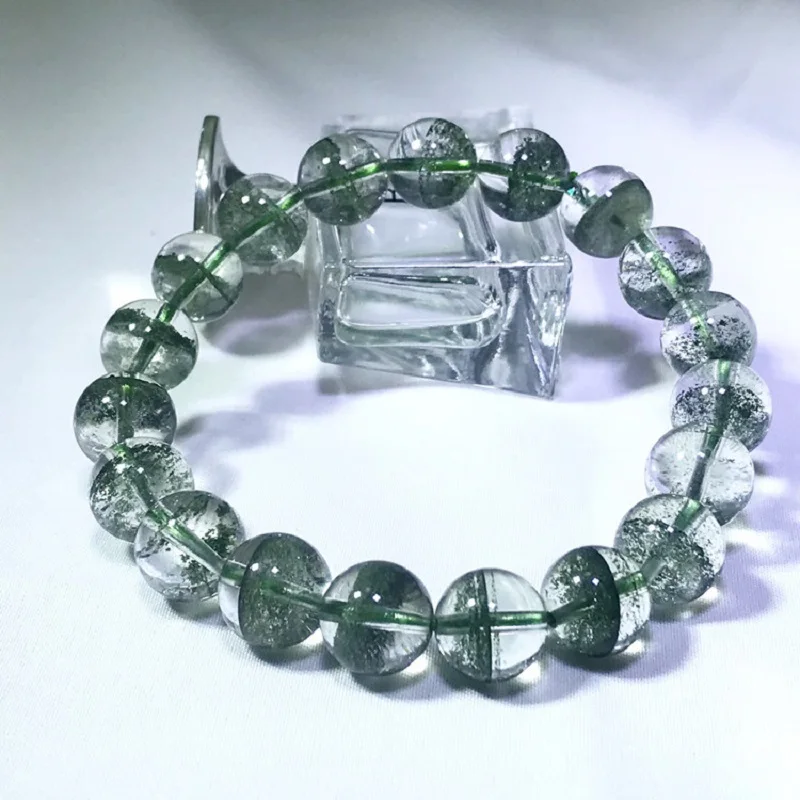 Fashion Green Ghost Stone Mental Healing Yoga Meditation Buddha Bead Charm Bracelet Natural Crystal Women Jewelry Accessories