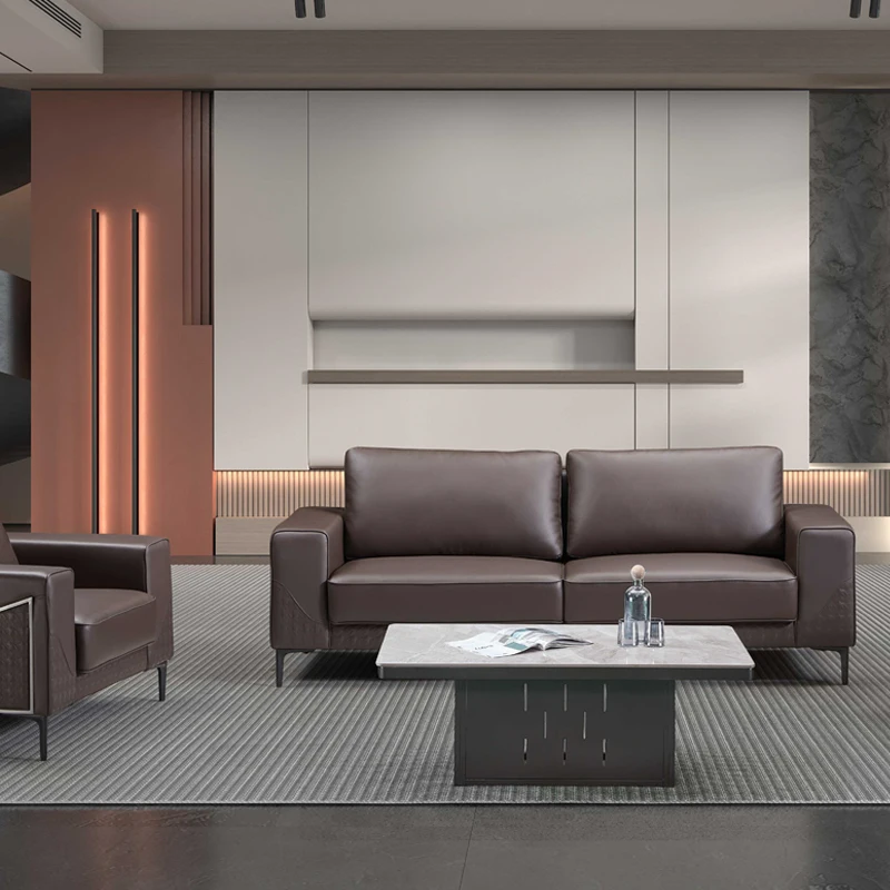 

High Quality Modern Luxury Sofa Set Big Whole House Office Furniture Leather Mid-century Modern Modular Office Sofa