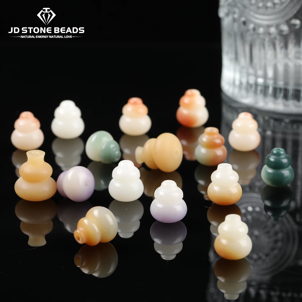 

10 Pcs/lot Natural Wooden Bodhi Carved Gourd Shape Bead Loose Spacer Charms For Jewelry Making DIY Bracelet Necklace Accessory