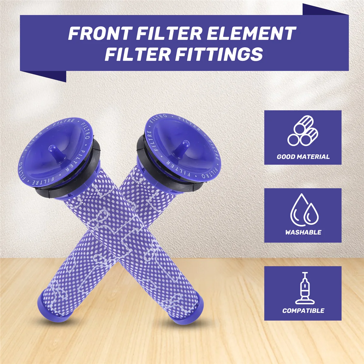 Pré-filtro de substituição de 4 peças para filtro de vácuo Dyson compatível com Dyson V6 V7 V8 Series substitui peça # A66K