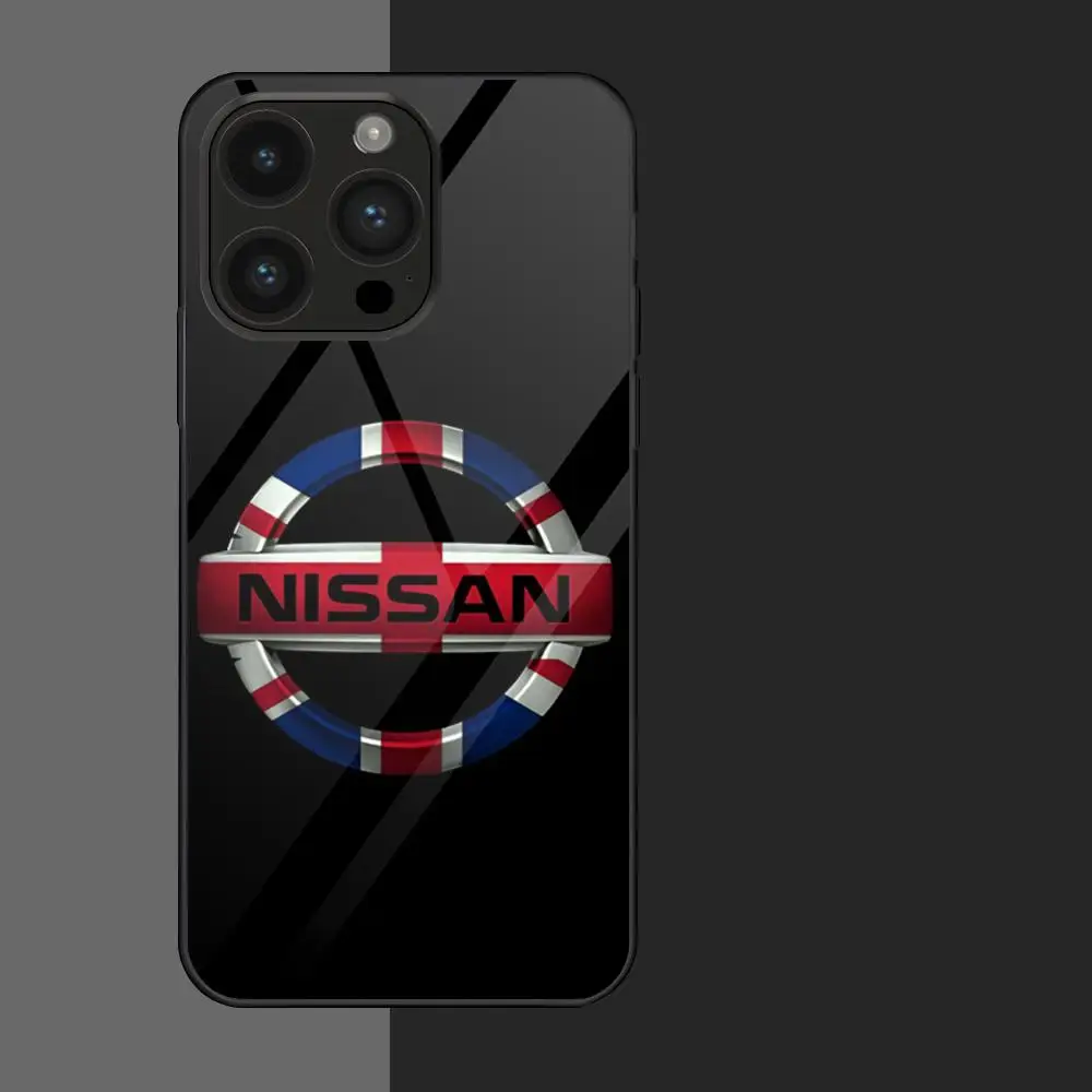 Is N-Nissans Cars Logo MAISTO Phone Case Glass Phone Case For Iphone 16 15 14 13 11 12 Pro Max Xr X Xs 8 7 Plus