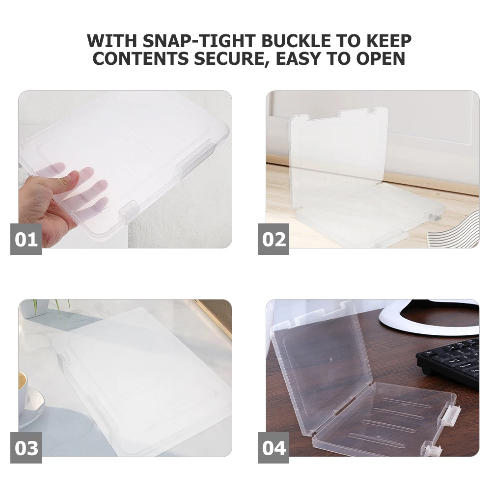 

6pcs File Storage Box Plastic Pp Material Documents Organizer Portable Box Files Paper Magazine Photo Certificate Holder