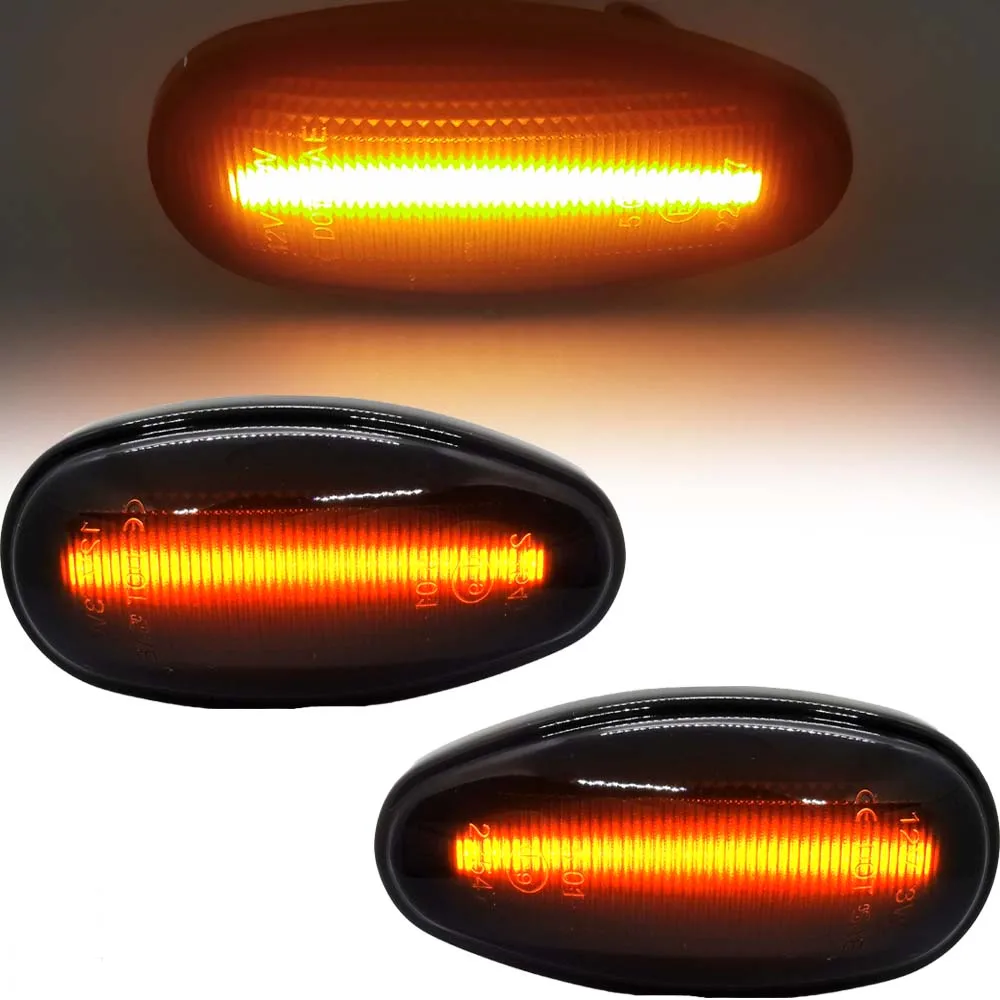 2x LED Dynamic Side Marker Lights Turn Signal Lamps For Mitsubishi Lancer 8 Montero 3 Pajero 3 Outlander 1 Delica 4 i Miev Space