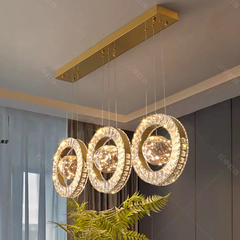 home decorationPendant lights, luxury crystal living room chandelier, dining room Pendant lamp, ceiling light, indoor lighting