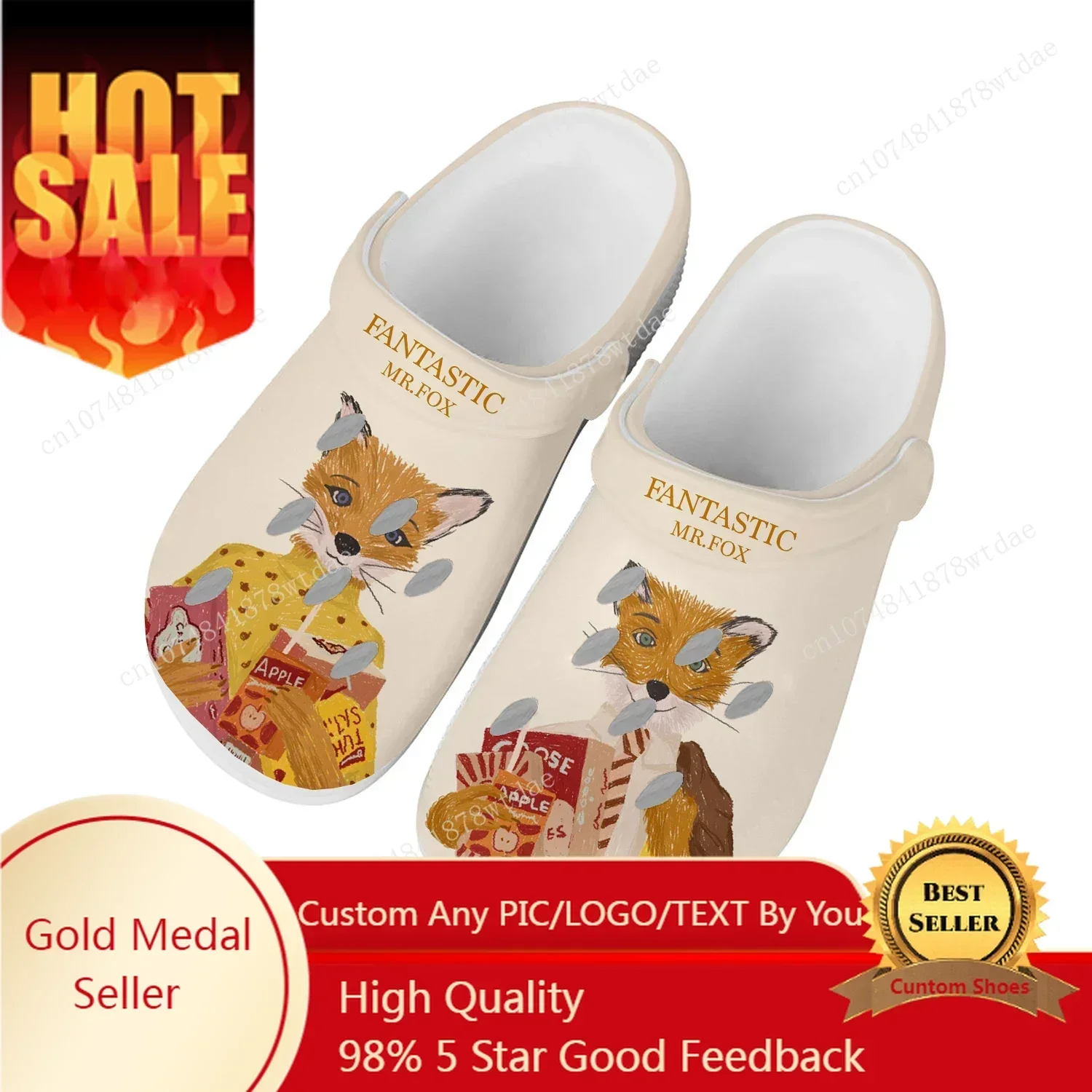 

Fantastic Mr Fox Home Clogs Mens Womens Teenager Customize Water Shoes Manga Anime Cartoon Garden Beach Hole Slippers Sandals