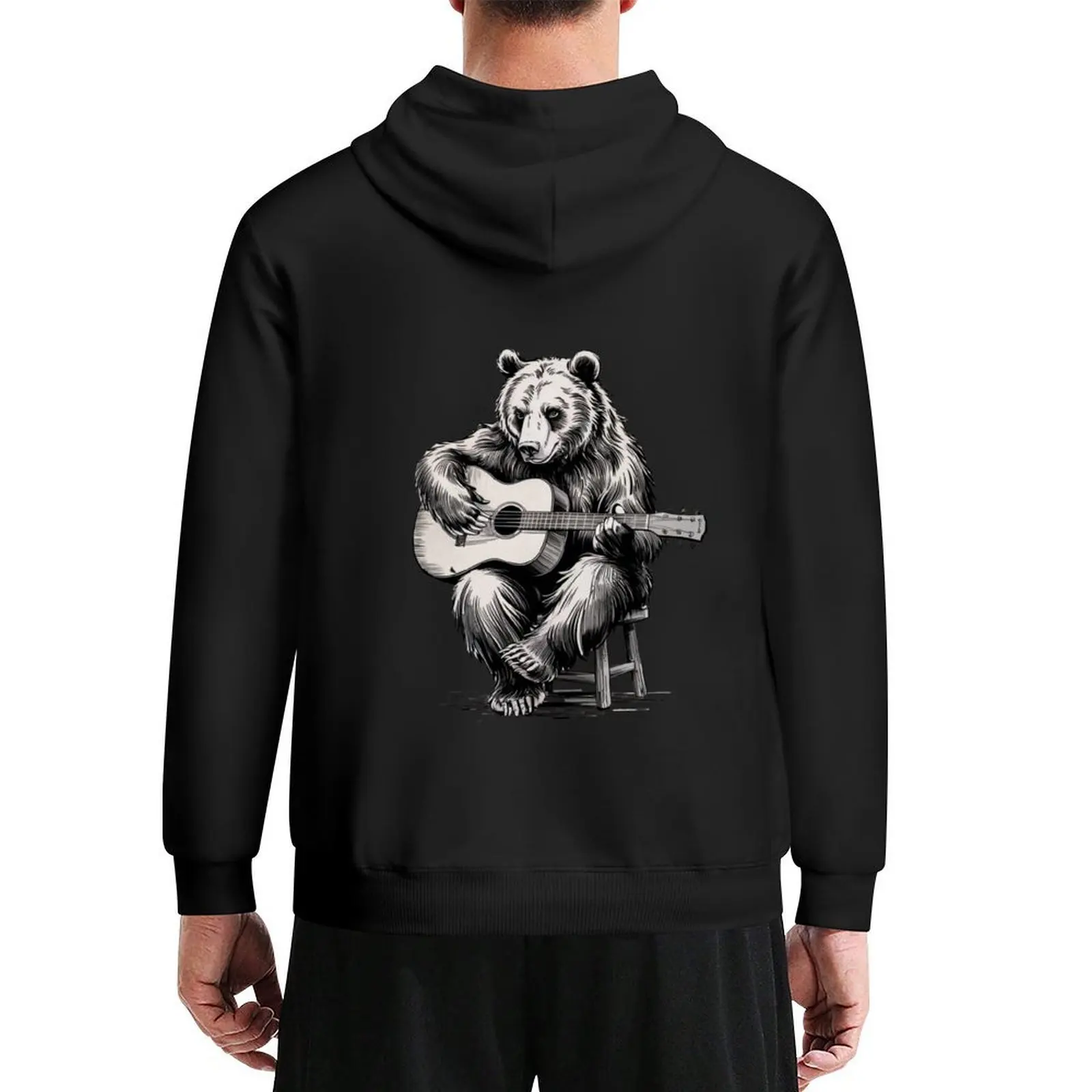 

Grizzly Guitar Hoodie men's sweat-shirt mens clothing winter clothes men's clothes hoodie man