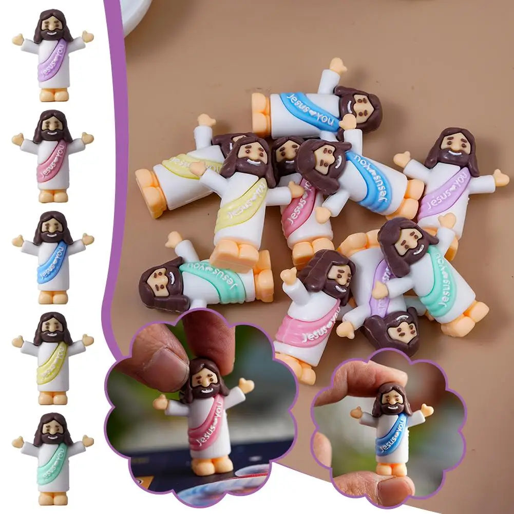 50 pçs mini jesus estátua jesus brinquedos decoração de páscoa figura cristo salvador religioso jesus boneca para casa escritório decoração quarto
