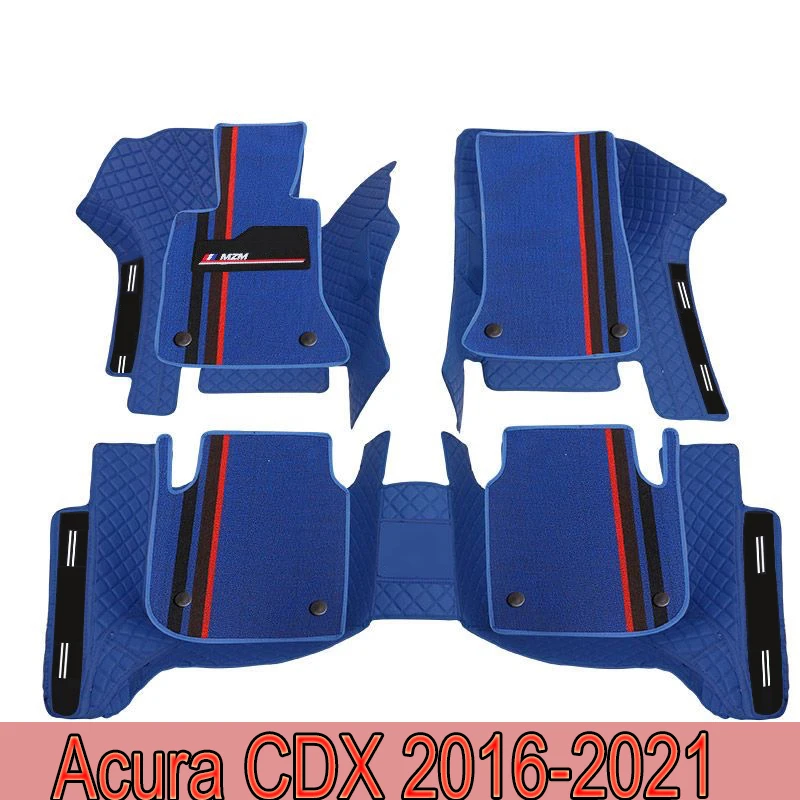 Car Floor Mats For Acura CDX 2021 2020 2019 2018 2017 2016 Leather Waterproof Custom Auto Foot Pads Automobile Carpets Cover