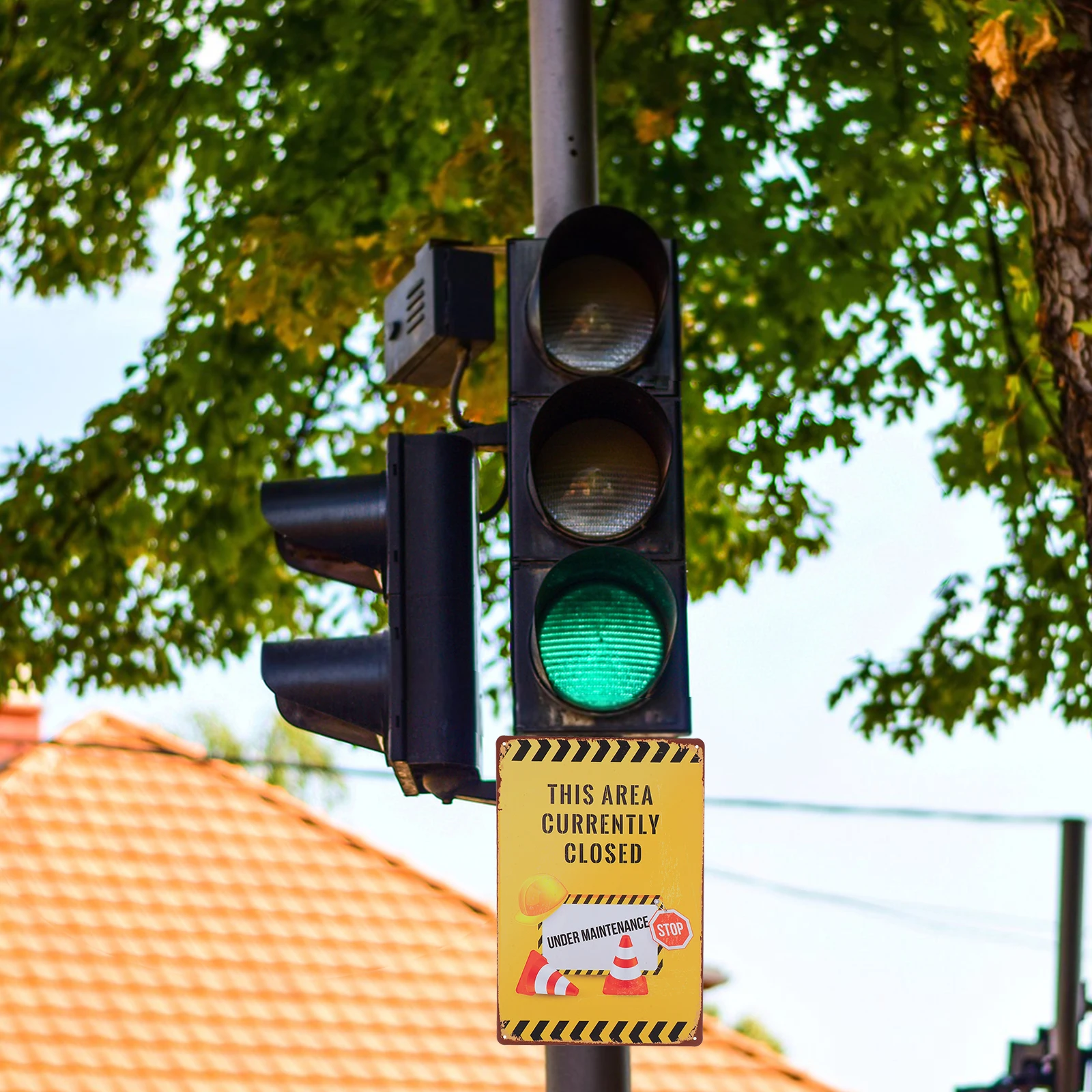 

2Pcs Traffic Warning Signs Closed for Maintenance Weather Resistant for Parks Subways Public Areas Safety Sign