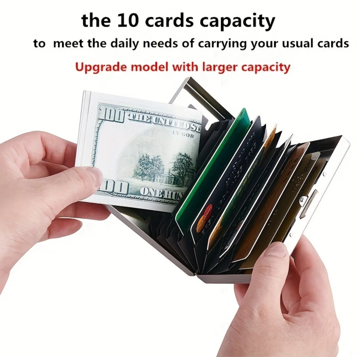 Double-sided Geometric Floral Stainless Steel Card Box 6/8/10 Card Slots Card Cases