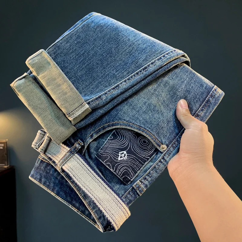 

2025 - 's jeans retro washed loose trend autumn American casual micro harem men's pants High end vintage