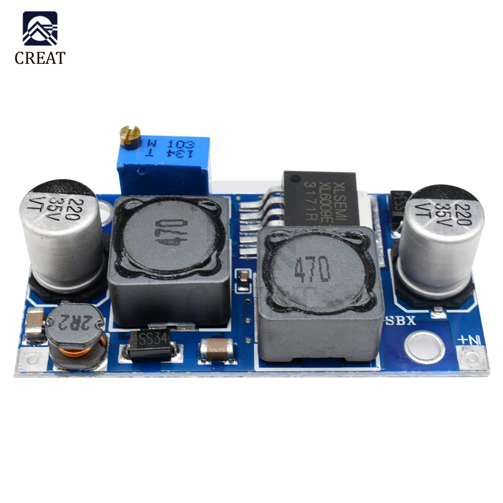 XL6009 Auto Step-up Circuit Boost Buck Adjustable Step Up Step Down Converter Module Solar 1.25-36V Voltage Board MOSFET Switch