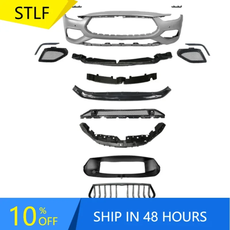 

Deren High QualityCar Front Bumper With Grille Kit For Ghibli 2014-2021 Upgrade GTS Bodykit