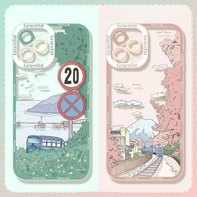 Anime Landscape Case for OPPO Reno 7 4G 12 11 10 Pro Plus 11F 12F 5 6 Lite A78 A79 A98 A38 A18 A58 A60 A77 A16 A17 A3 Pro Cover