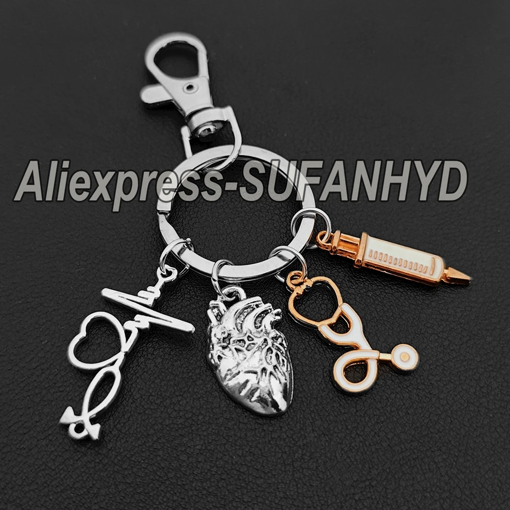 Heart Pendant Keychain Medical Anatomy Keychain Heart-shaped Keychain Doctor and Nurse Bag Chain Jewelry Gift