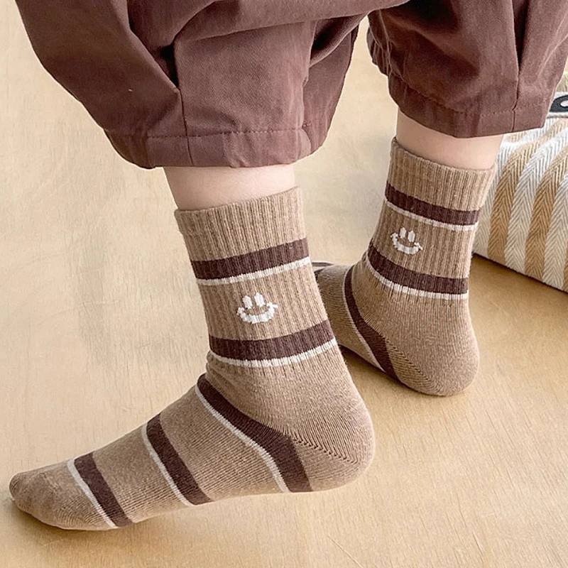 

5 Pairs Cotton Solid Striped Children Boys Half Socks Casual Sweat Absorbing Cozy Soft Elastic Skinfriendy Socks for Kids Boys