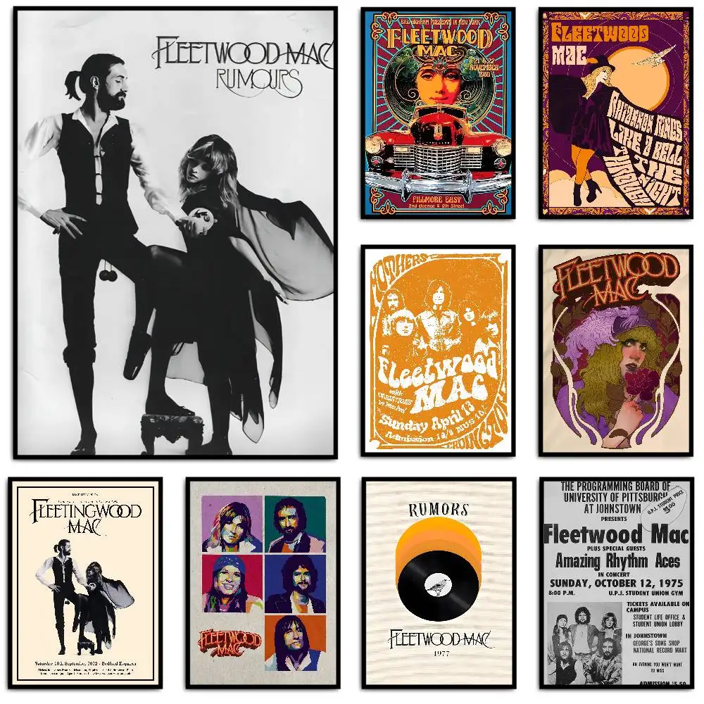 70s روك باند فليتوود ماك ألبوم الموسيقى غطاء ملصق HD الفن لزجة جدار مقاوم للماء غرفة المعيشة المنزلي غرفة نوم بار الجمالية