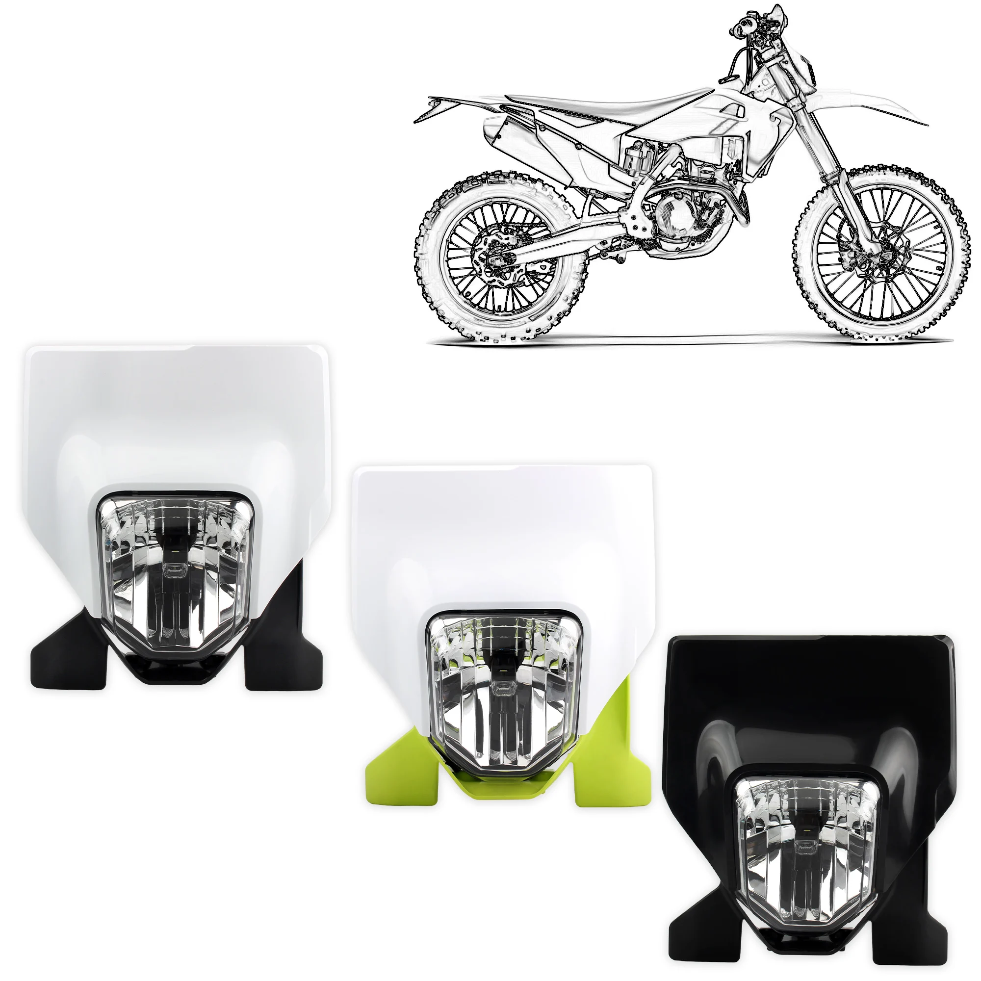 إندورو موتوكروس LED كشافات الفتيل هدية ل Husqvarna 701 TE 250 300 450 FC FE TC 125 300i 2024 دراجة نارية الملحقات