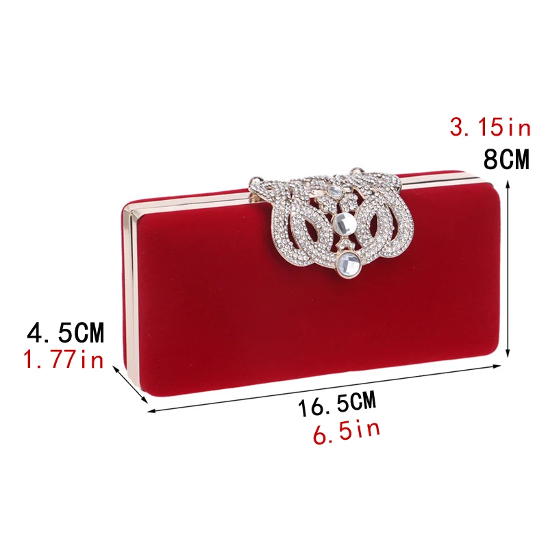 Fashion Women Bags Velvet Day Clutch Crown Diamonds Evening Bags Luxury 2023 Lady Handbags Party Wedding Female Purse