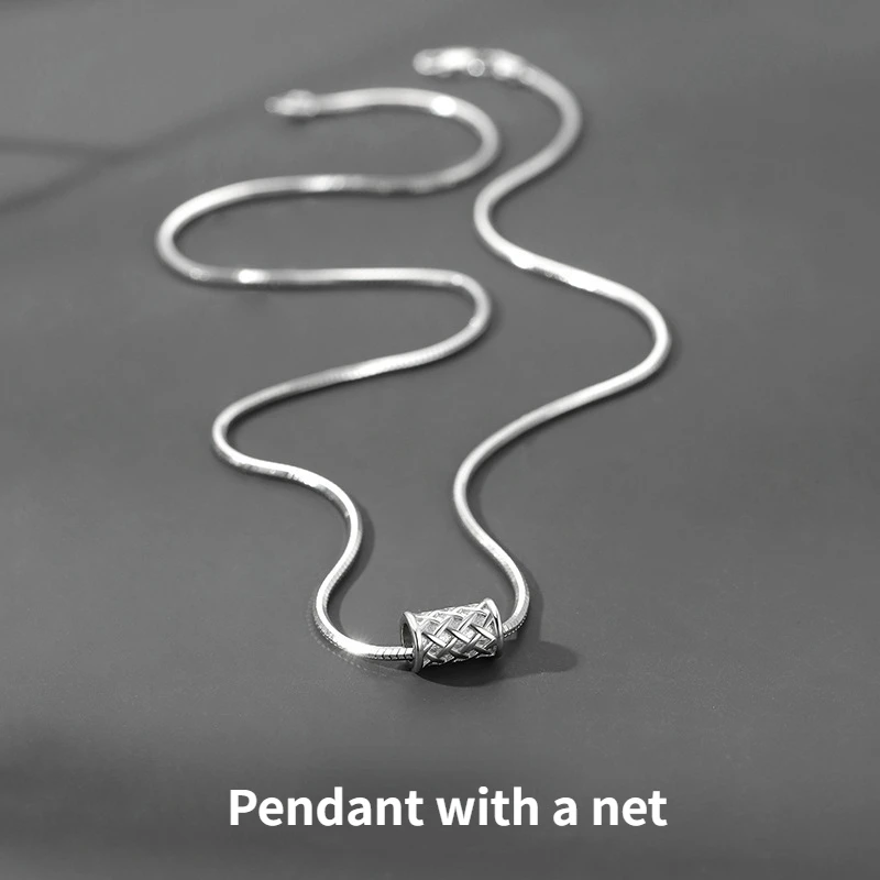 

925 Silver Trendy Fashion Punk Style Men's Rings Rope Necklace Small Savage Waist Pendant