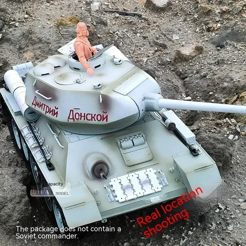 Rc Tank Russian 1:16 T34/85 Painted Snow Version Tank Versus Competitive Gun Turret Rotating Remote Control Simulation Model Toy