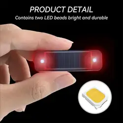 Mini LED Solar Power Car Warning Light Night Security Simulated Alarm Wireless Anti-Theft Caution Lamp Flashing Dummy Alarm Lamp