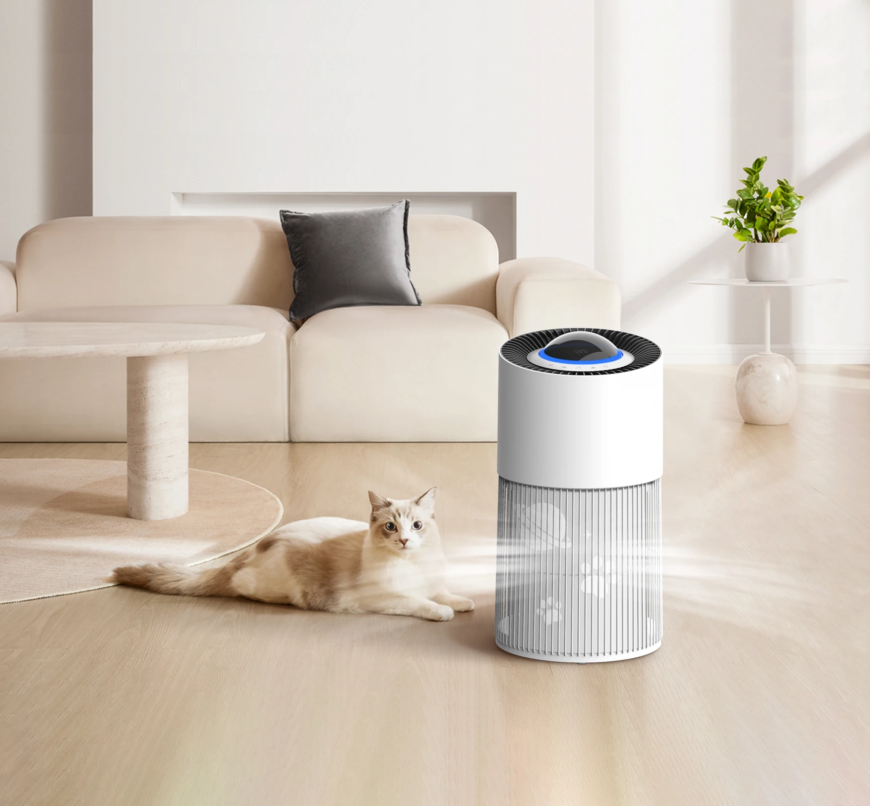 

Indoor Air Purifier with Hepa Filter Smart Wifi APP Control Pet Air Purifier
