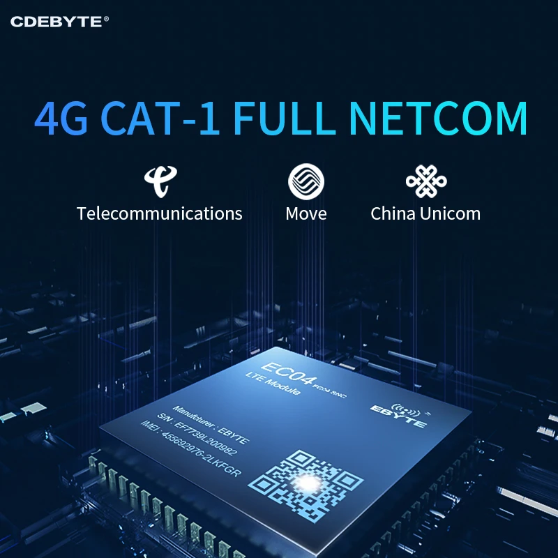 4G CAT1 Module CDEBYTE E840-TTL(EC05-DNE) Data Transparent Transmission MQTT Edge Collection Modbus DNS Heartbeat Bag Fota VPN