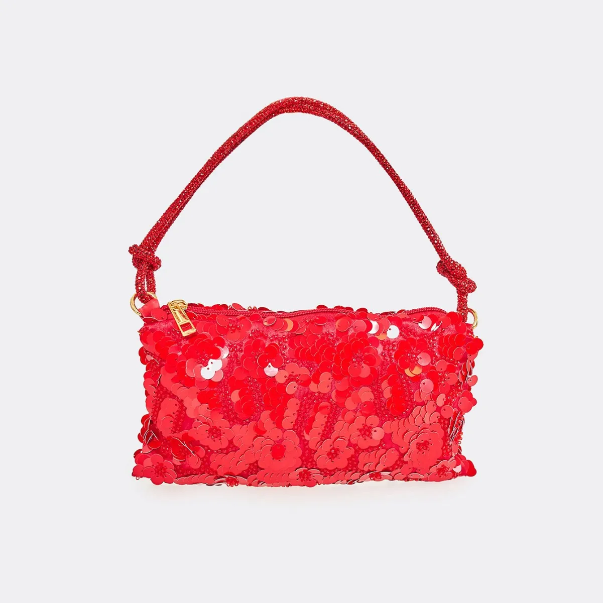 Vintage Red Wedding Bridal Bag with Shining Beads Women Handbag Banquet Bag Fashion Single Shoulder Underarm Bag