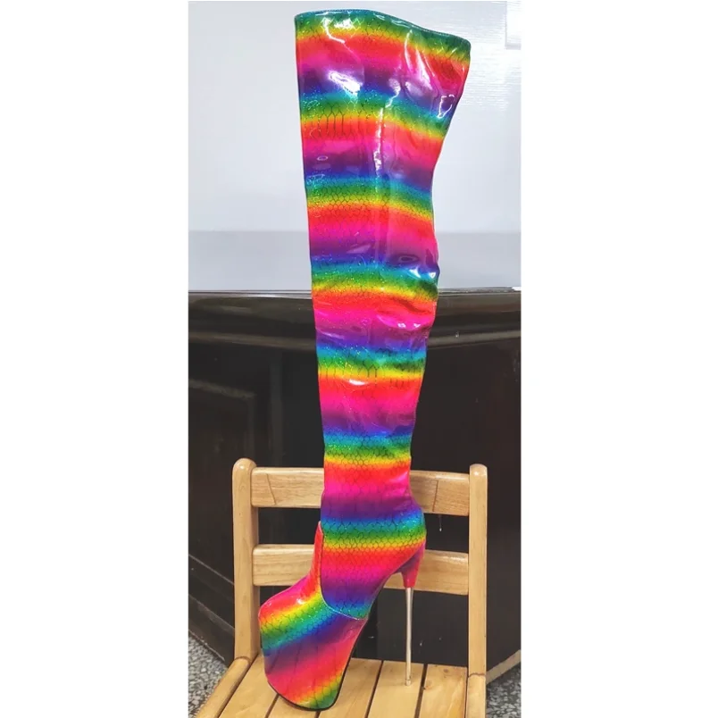 SDTRFT Customized Ladies Shoes Pole Dance 19cm Thin Heels Stilettos Over The Knee Long Boots Platform Women Pumps Botas Mujer