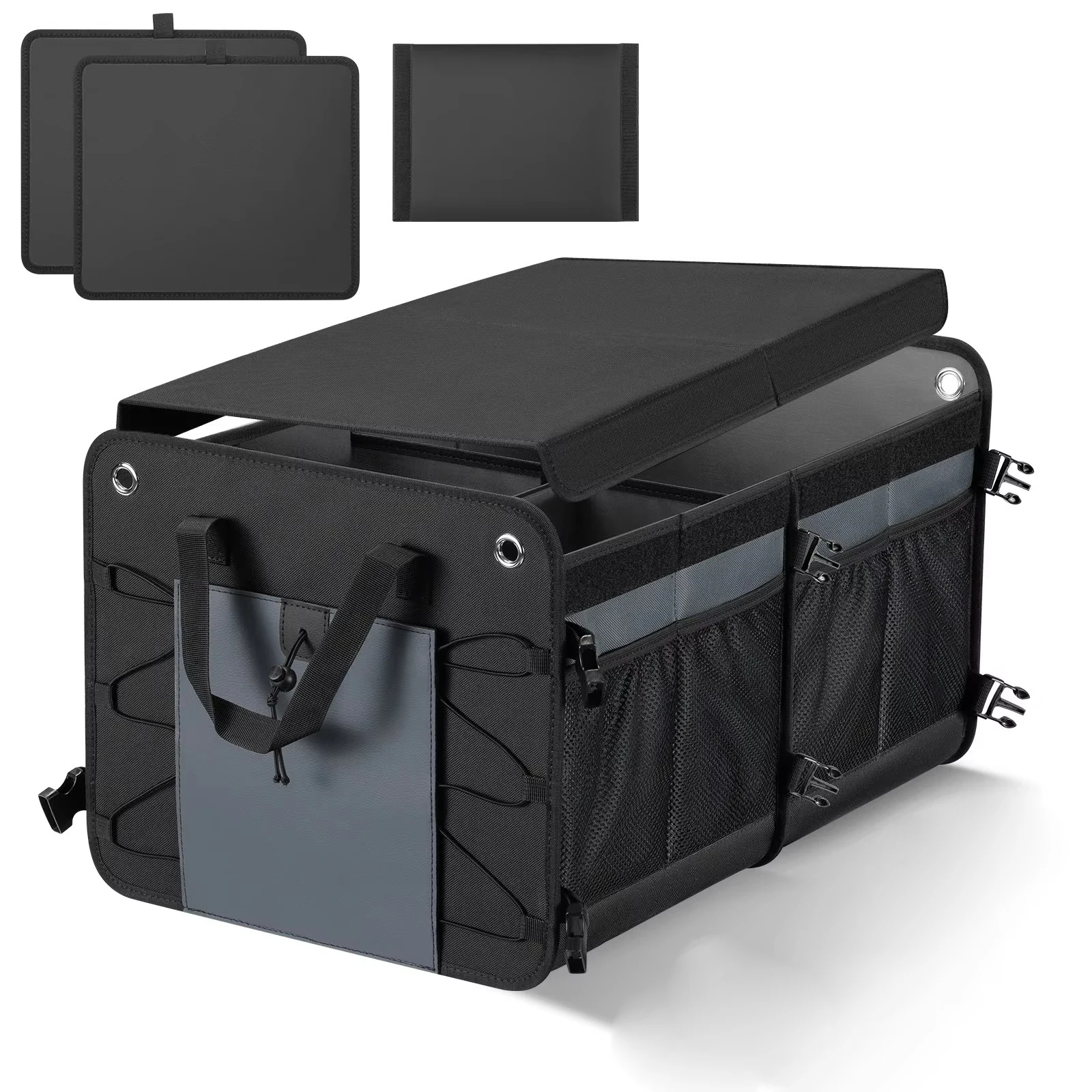 SUV Trunk Organizer Car Organiser Collapsible Multi-Compartment Storage Box for Car Accessories for Women Men Non Slip Bottom