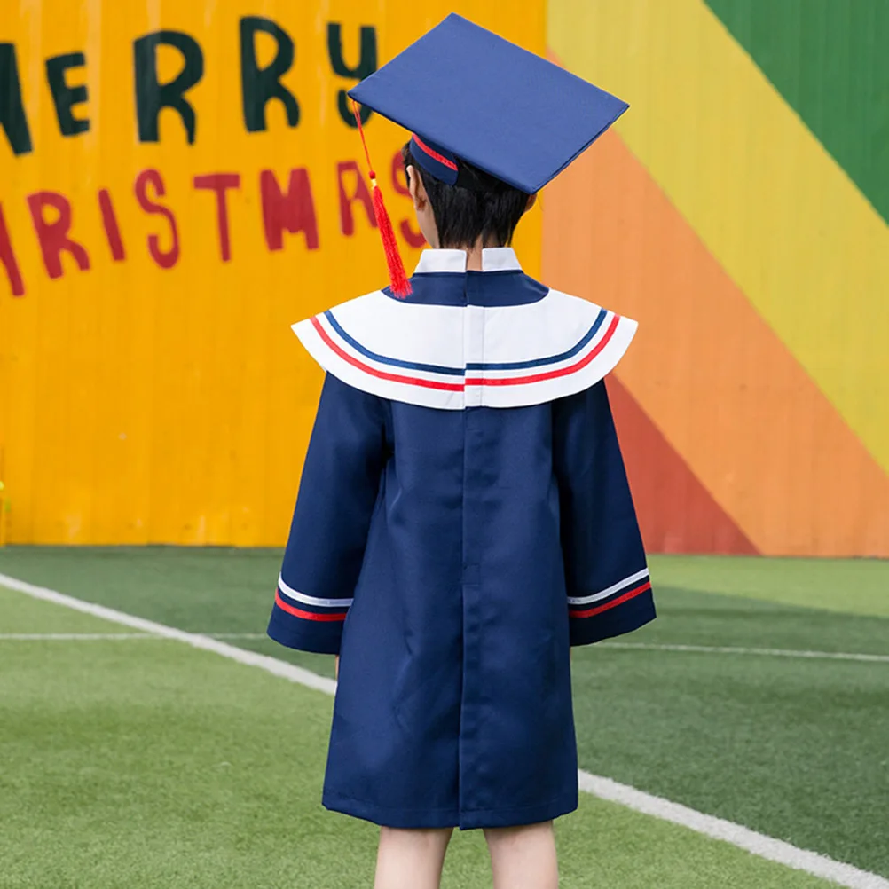 Set di costumi Phd per bambini, abito da laurea e berretto, uniformi scolastiche da dottore, design elegante per la cerimonia di laurea dei bambini, riutilizzabili