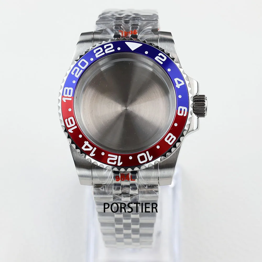 40mm Watch Case 904L Stainless steel Jubilee bracelet Sapphire Glass for Seiko NH34 NH35 /36 Movement GMT Yacht-Master Cases image 3