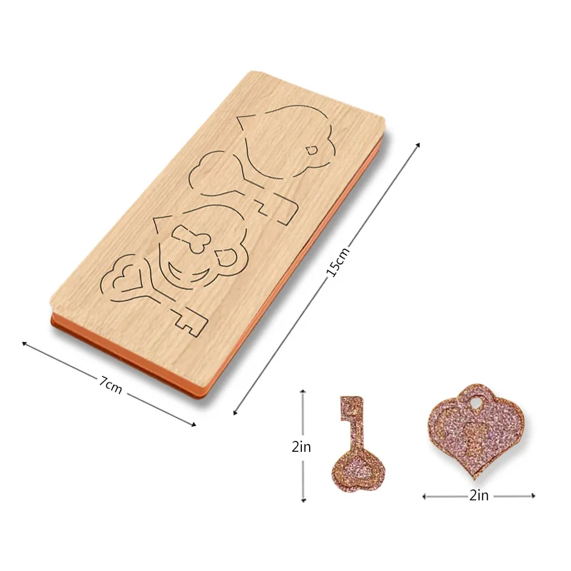 

SIZZIXDIES 1piece 2-inch lock and heart-shaped wooden cutting dies suitable for most machines