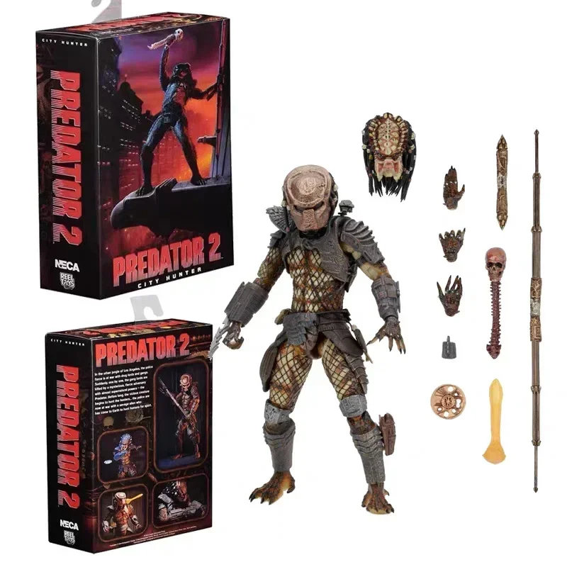 NECA Predator 2 시티 헌터 피규어, 얼티밋 1990 Predator 2 시티 헌터 모델, 수제 장난감 컬렉션, 생일 선물