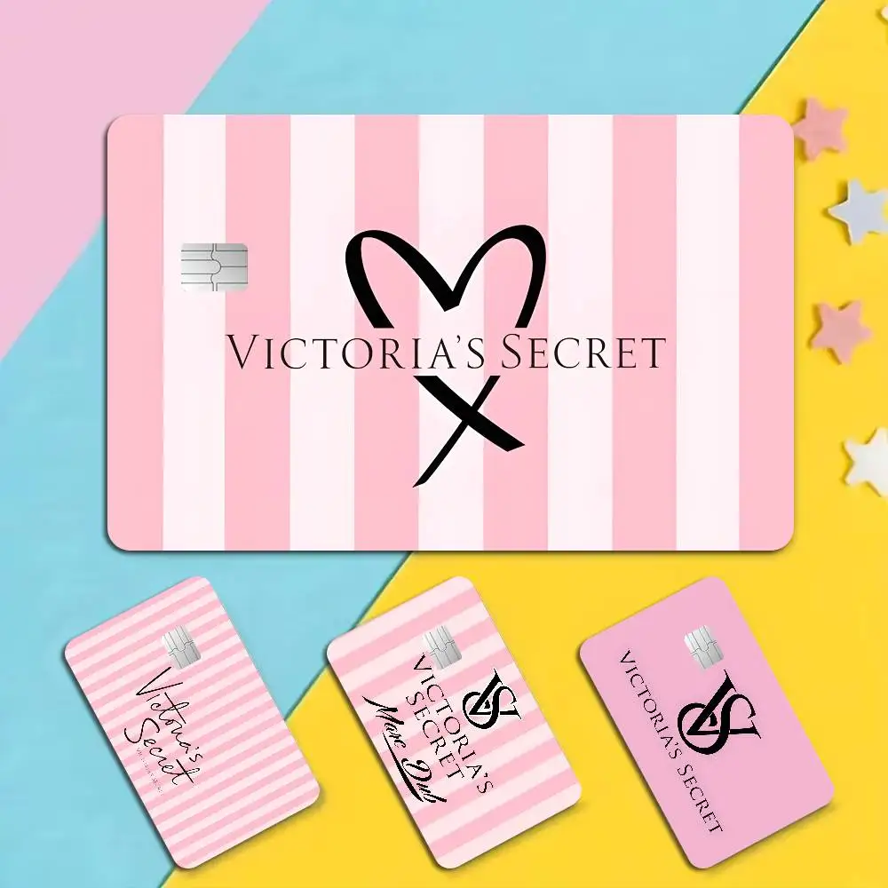 V-Victorias-Fashion-S-Secret Cartoon Credit Card Skin Stickers for Bank Card Bus Metro Card Sticker Waterproof Women Gift