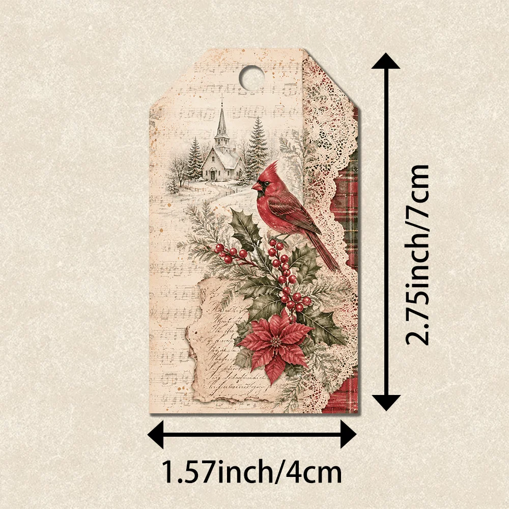40pcs,Vintage Sheet Music Christmas Decorative Tags,Holiday Gift Labels,Party Decorations, Handmade Packaging Accents, Jute Rope