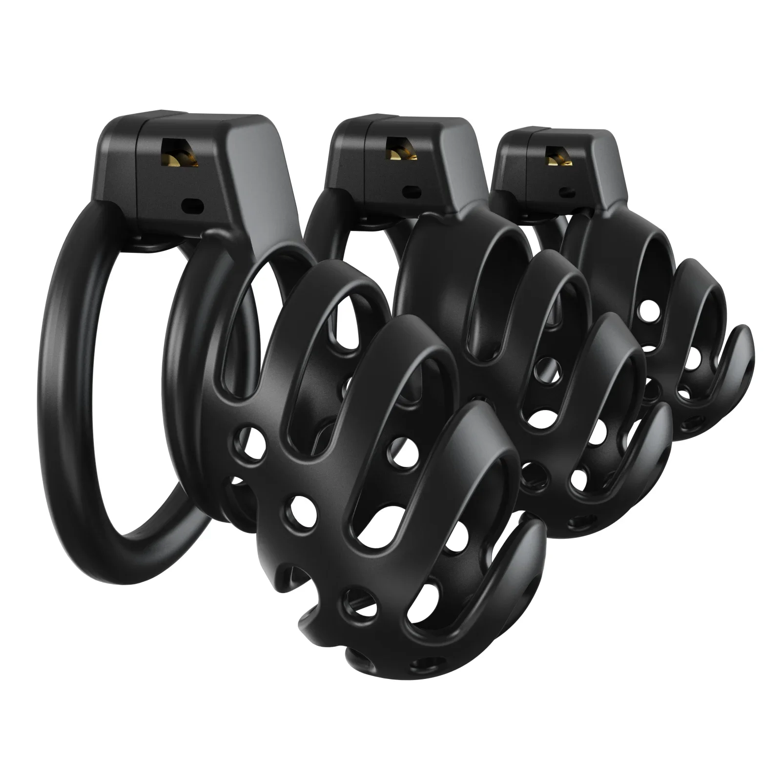BUYBOOS Male Chastity Cage Upgraded Breathable Cock Cage with 6 Ring Lightweight Chastity Lock Gay Abstinence BDSM Sex Toys