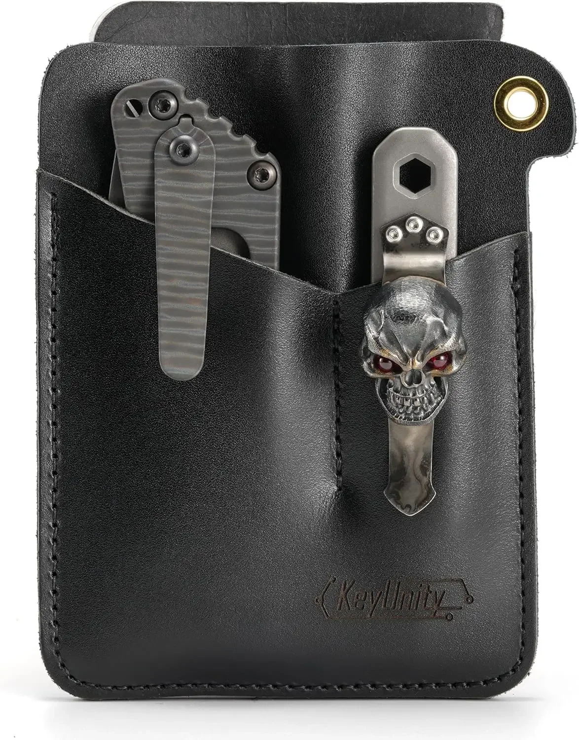 KeyUnity KL01 Leather Pocket Organizer with 3 Pouch, EDC Multitool Sheath