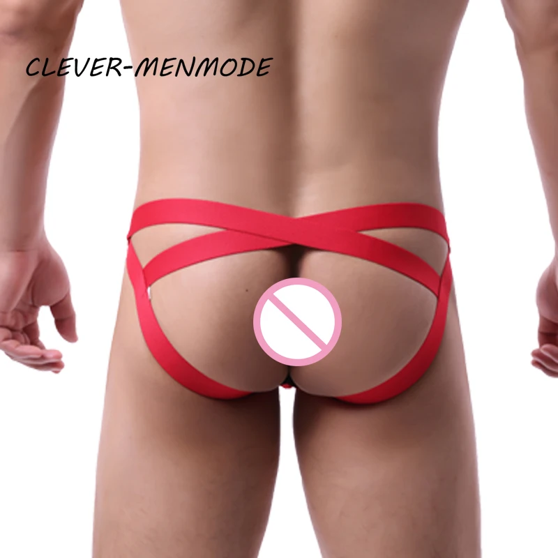 BDSM G-String T-Back Jockstrap Men Fashion Transparent Panties Sexy Fishnet Hip-Baring Thong Low Rise Mesh See-Through Lingerie image 2