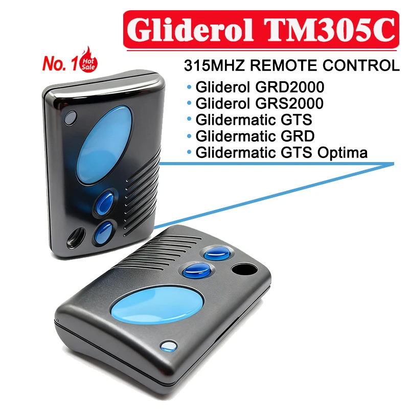 جهاز تحكم عن بعد Gliderol TM305C 315 ميجا هرتز متوافق مع جهاز استقبال Glidermatic GTS2000 GRD2000 GRD GTS Gliderol رمز المتداول