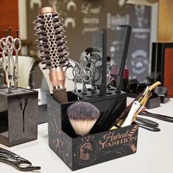 Hairdressing Large Capacity Hair Scissors Organizer Barber Display Box Hairbrush Storage Case Haircut Rack Home Storage Tools