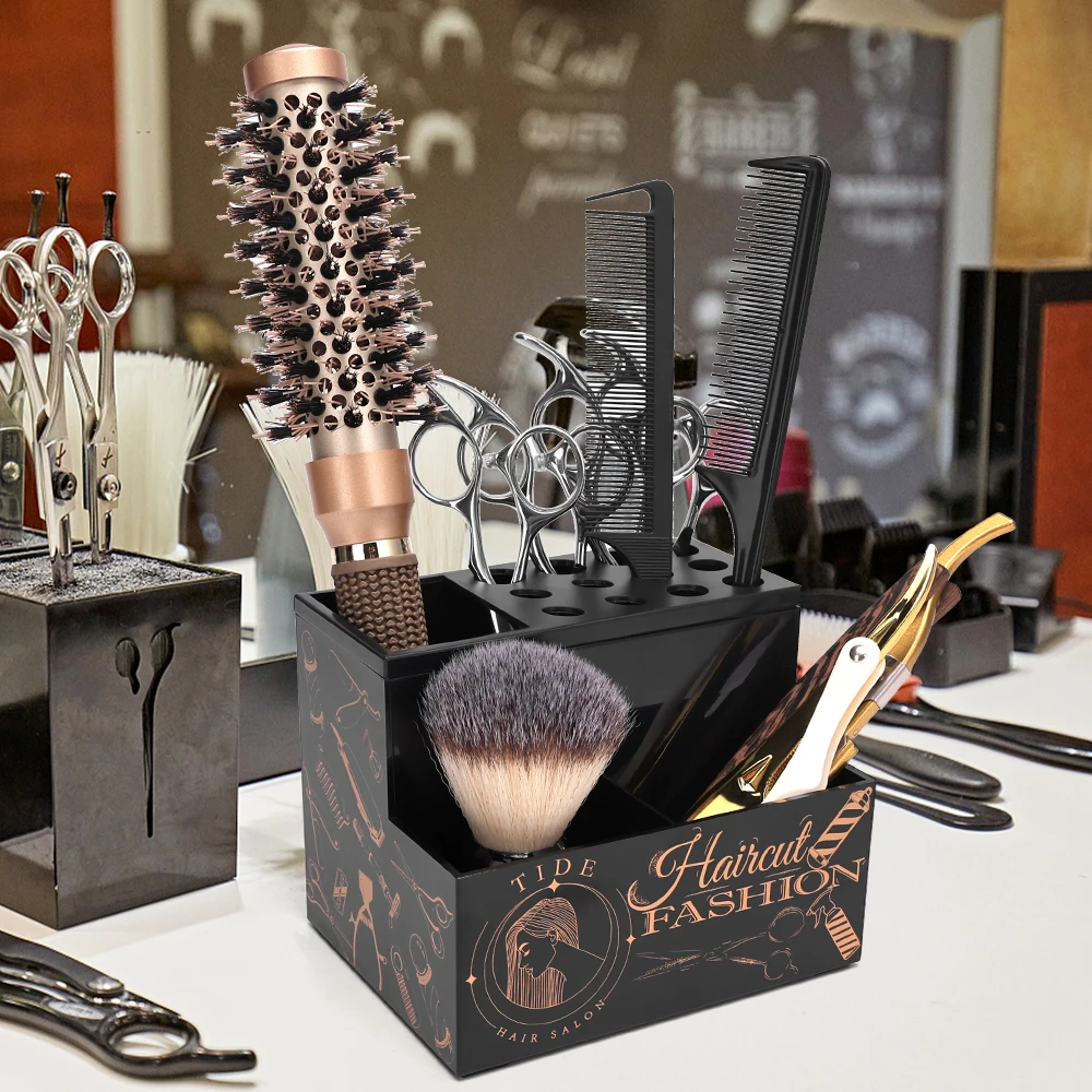 Hairdressing Large Capacity Hair Scissors Organizer Barber Display Box Hairbrush Storage Case  Haircut Rack Home Storage Tools