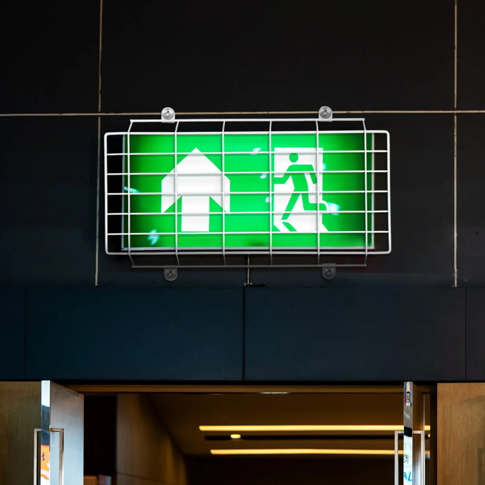 Metalen uitgangsbord Licht beschermhoes Wandmontage Noodverlichting Draadbeschermer Beschermhoes Duurzame draadafdekking voor veiligheid