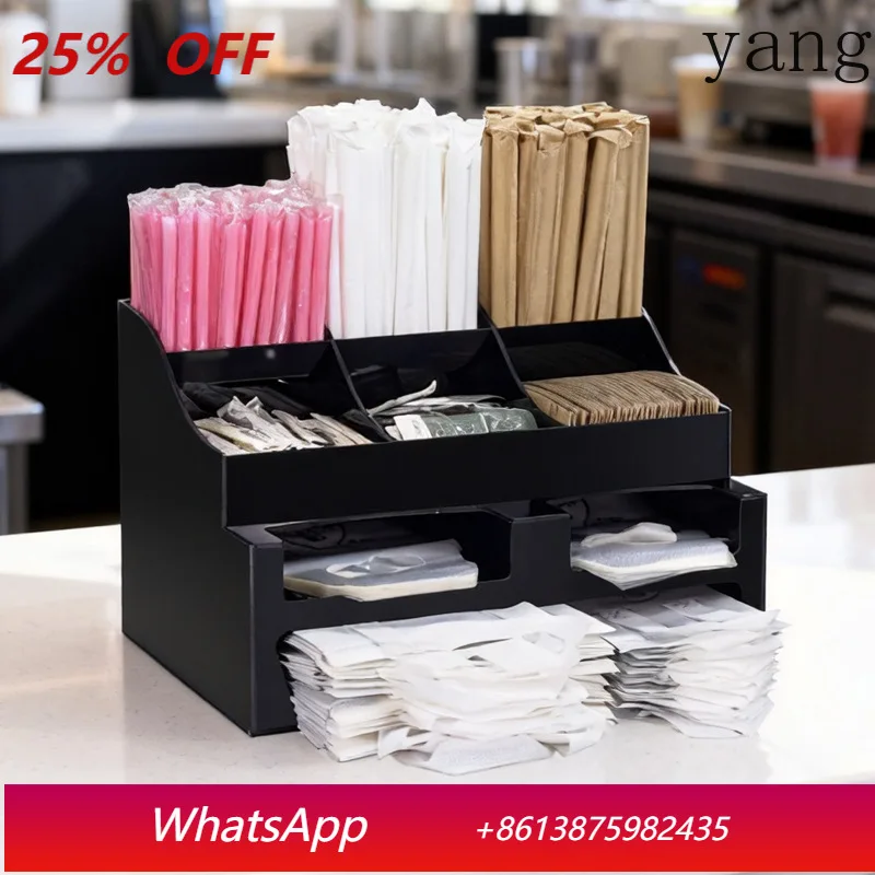 

LH milk tea shop cup holder acrylic tissue straw bar storage paper cup holder