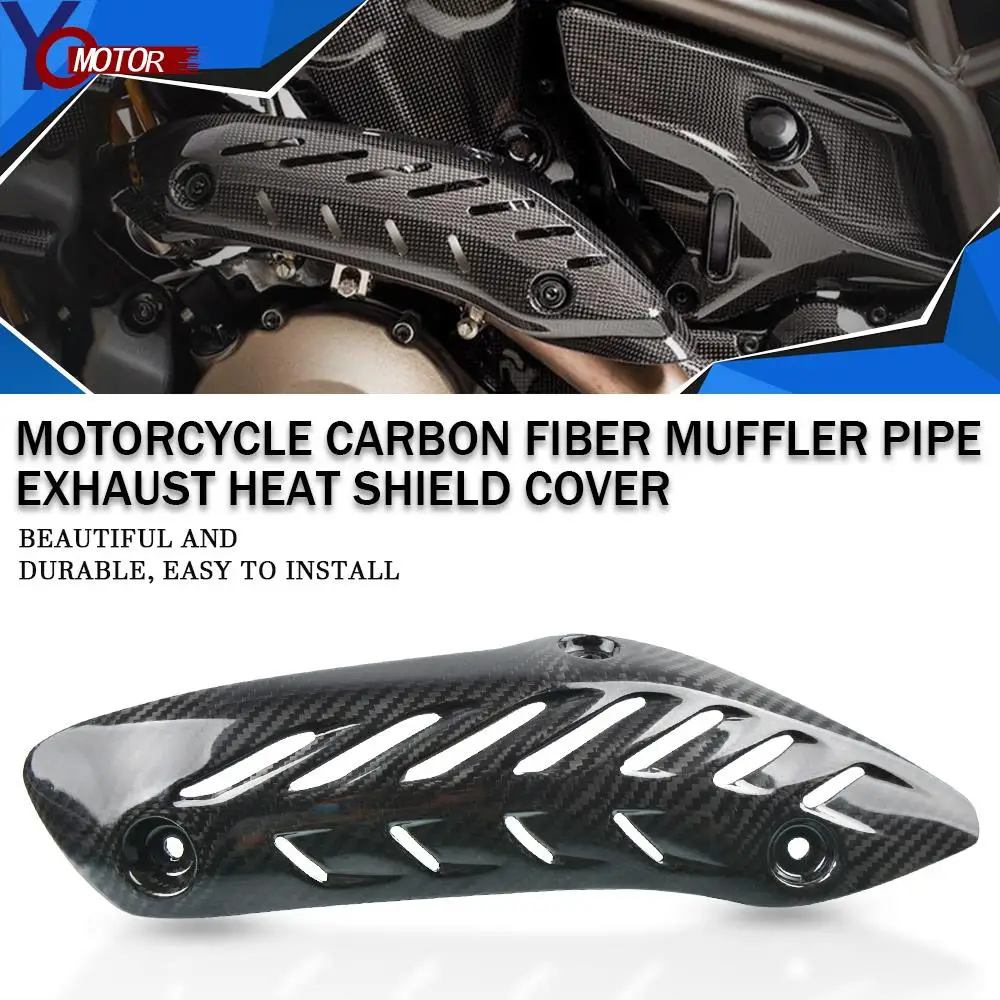 

For Ducati Monster 821 1200 2014 -2017 Motor Exhaust Muffler Carbon Fiber Protector Heat Shield Cover Guard Anti-Scalding Cover