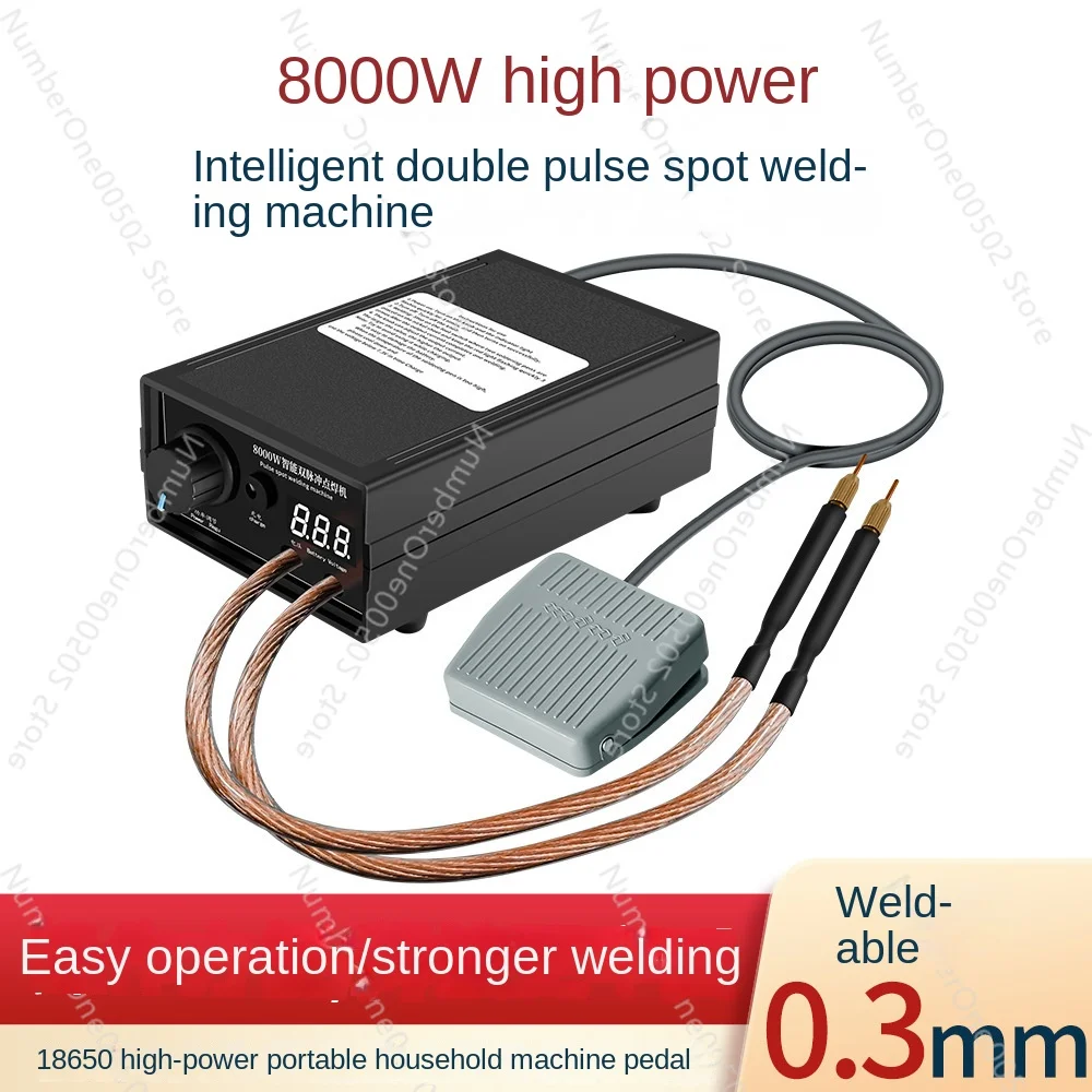 8000W High Power Black Pedal Spot-Welder 18650 Battery Spot-Welder Weldable 0.3mm