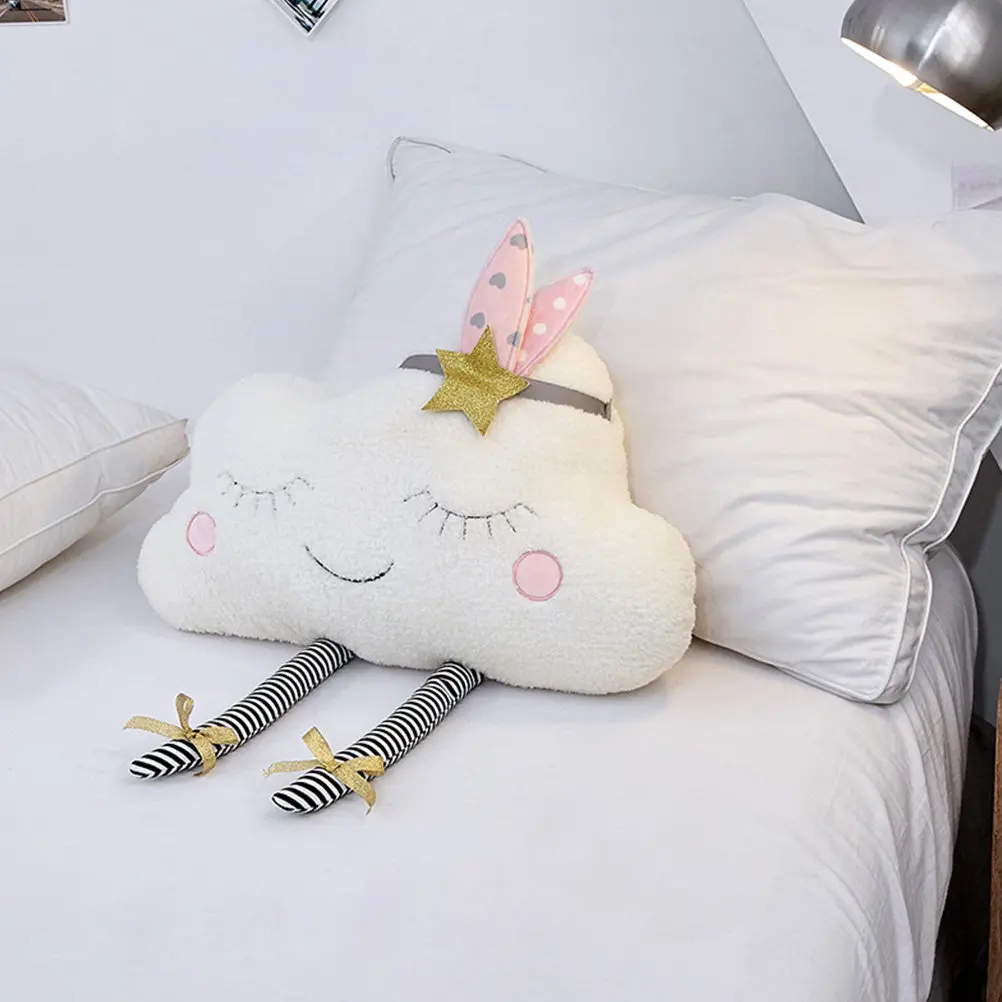 

1 шт. Очаровательная подушка-облако, мягкая на ощупь, наполненная хлопком, идеально подходит как подушка для сна, подушка для объятий для детей, девочек, игровой комнаты, дома, спальни