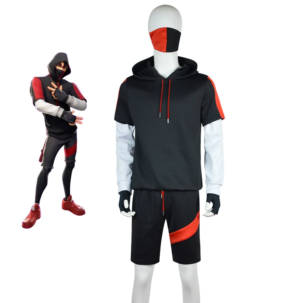 Game Fortress Ikonik Cosplay Costume Anime Cosplay Adult Hoodie Shorts Mask Uniform Suit Halloween Party Costume for Man